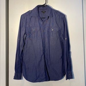 A1913 - A4 - Apt 9 - Size Small Men ~ Button Up Long Sleeve Shirt ~ Blue